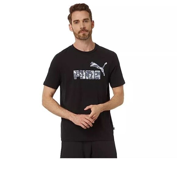 Puma Mens Grey Short Sleeve T Shirt Tee Size XL Casual Logo Graphic Crewneck - Picture 1 of 13